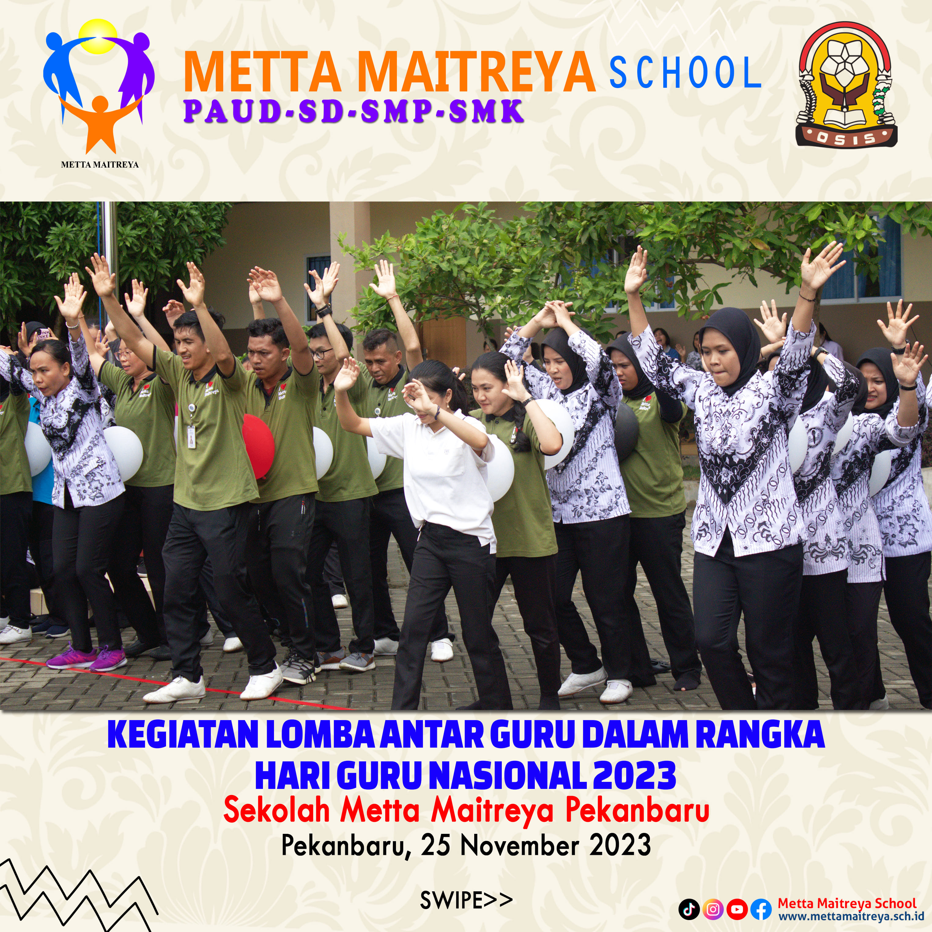 Kegiatan Lomba Antar Guru Dalam Rangka Hari Guru Nasional 2023 | SEKOLAH METTA MAITREYA